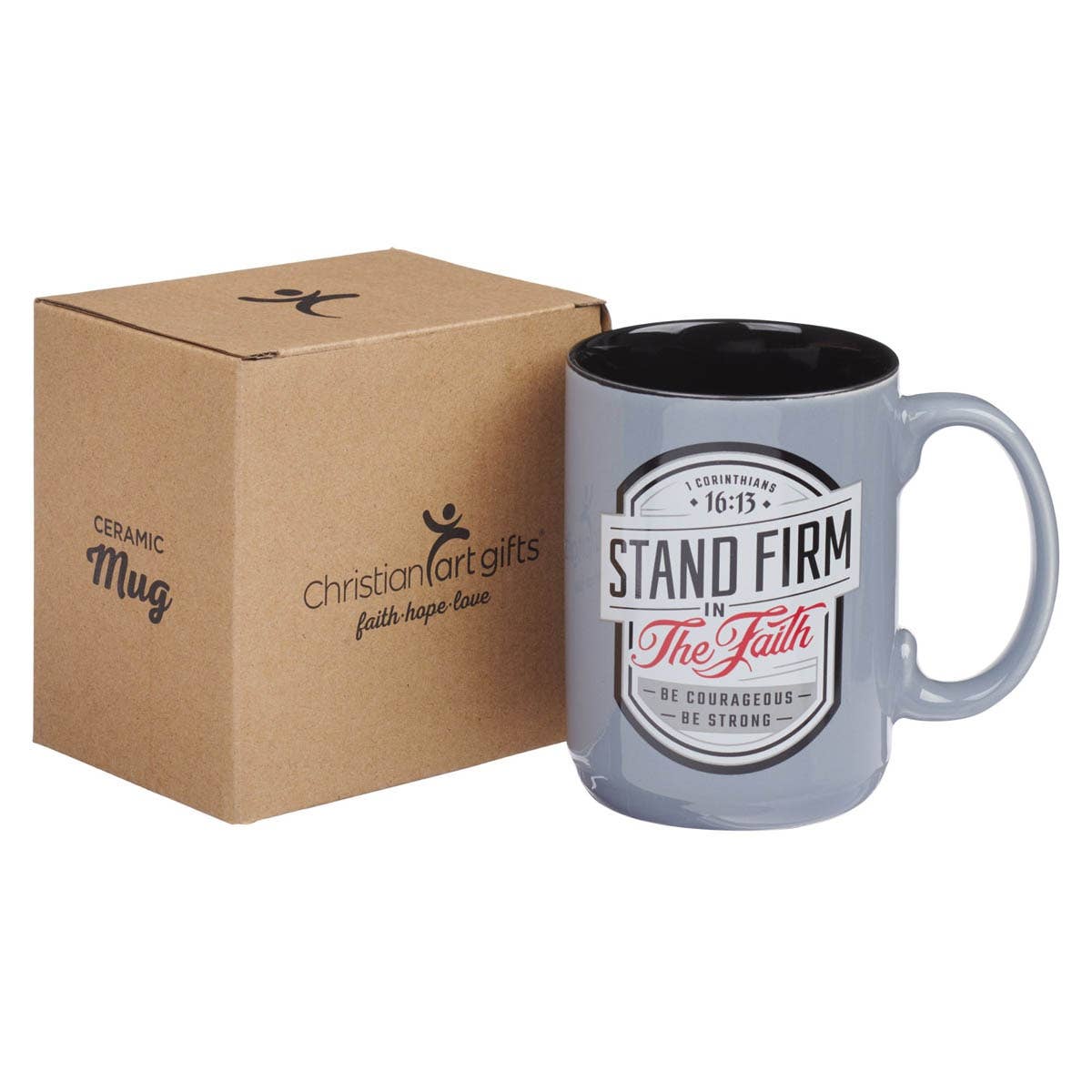 Mug Gray/Black Stand Firm 1 Cor. 16:13