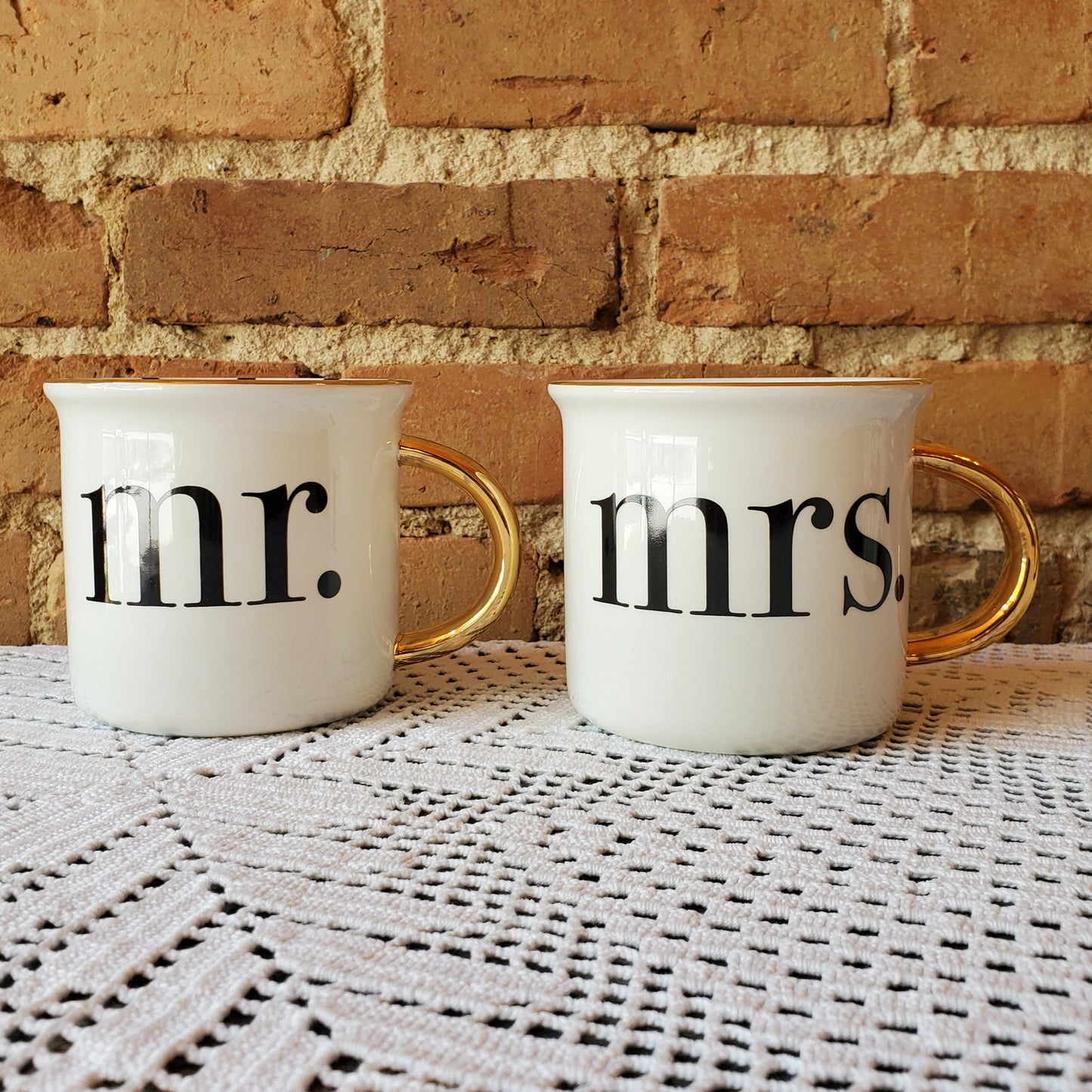 Gold Mr. & Mrs. Mugs (pair)