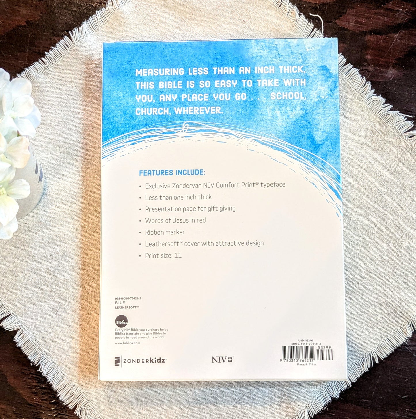 NIV Bible For Kids Blue Thinline Edition