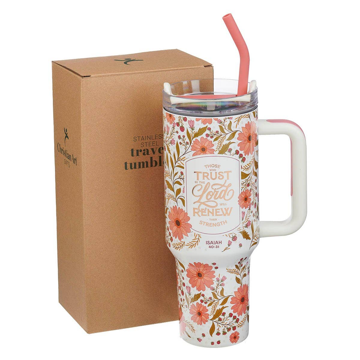 Tumbler SS Floral Those Who Trust In The Lord Isa 40:31