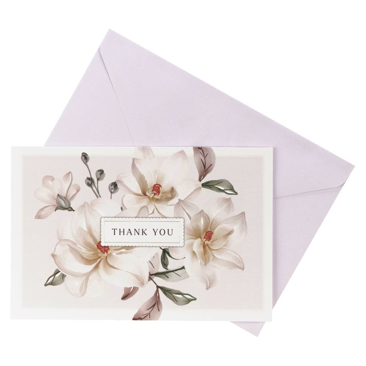 Boxed Cards Thank You White Floral