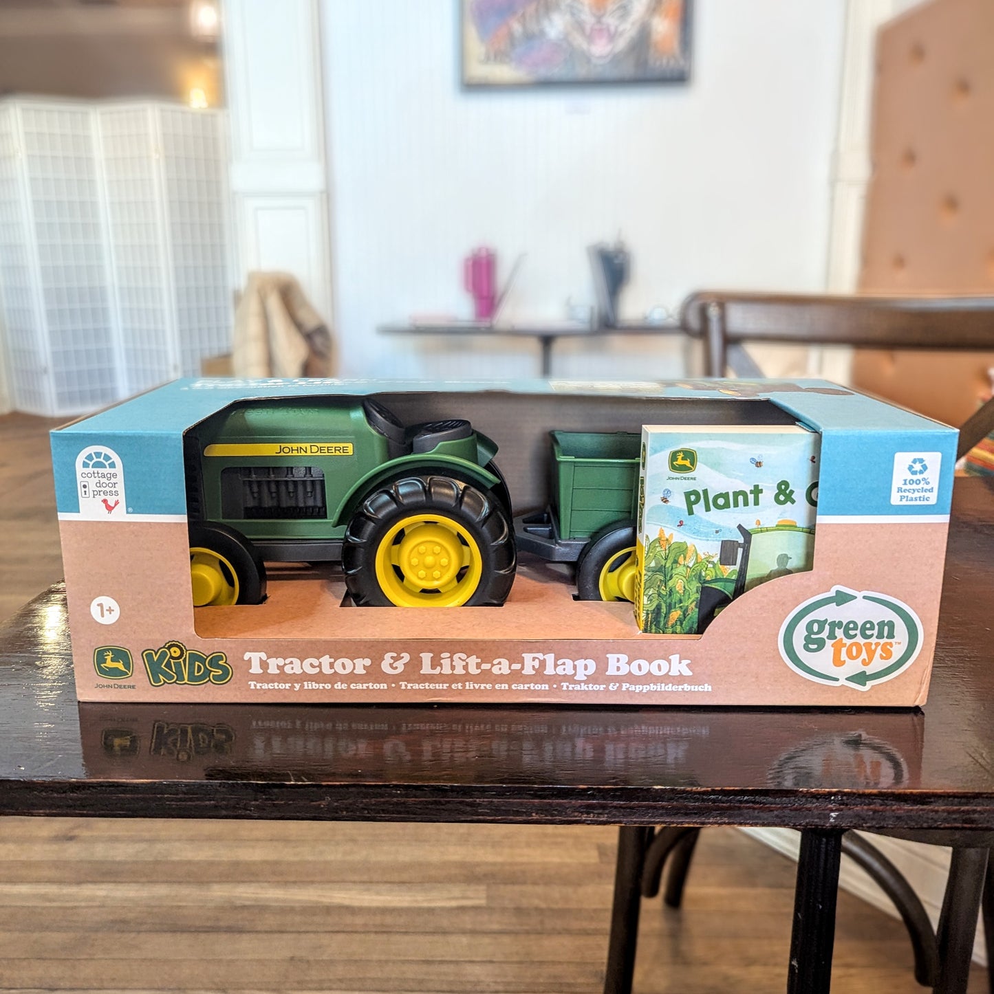 Green Toys - John Deere Tractor & Lift-A-Flap Book