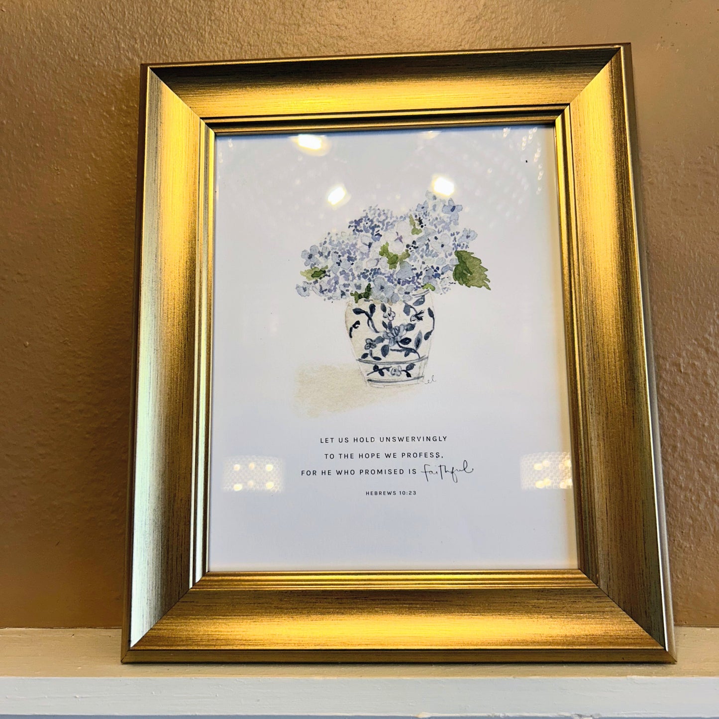 Hebrews 10:23 Hydrangea Bouquet Scripture Print