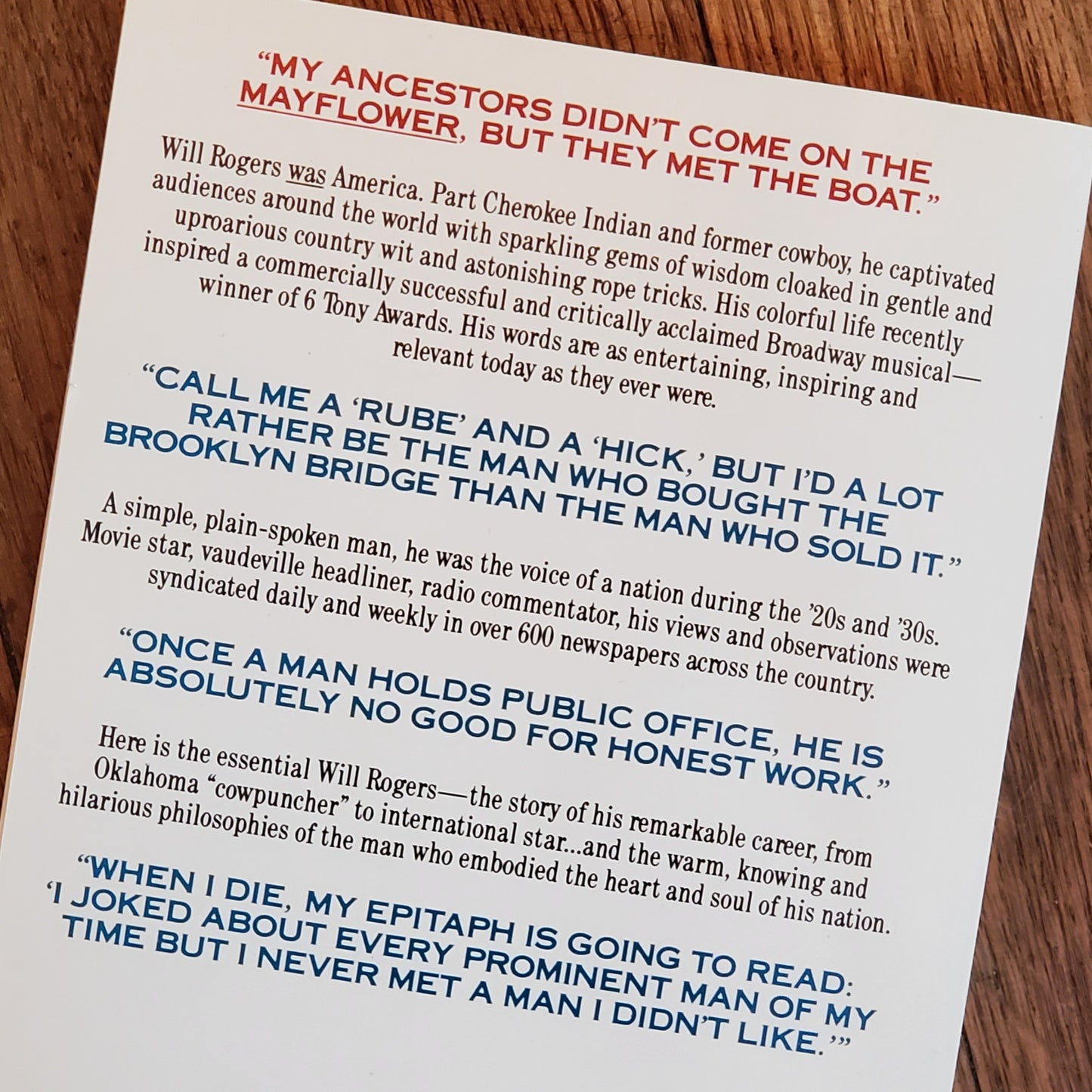 GB Never Met a Man I Didn't Like: The Life and Writings of Will Rogers