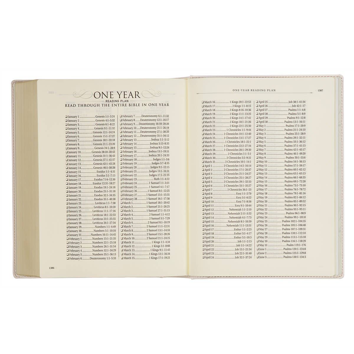 KJV Note-taking Bible LP Faux Leather HC, White Floral