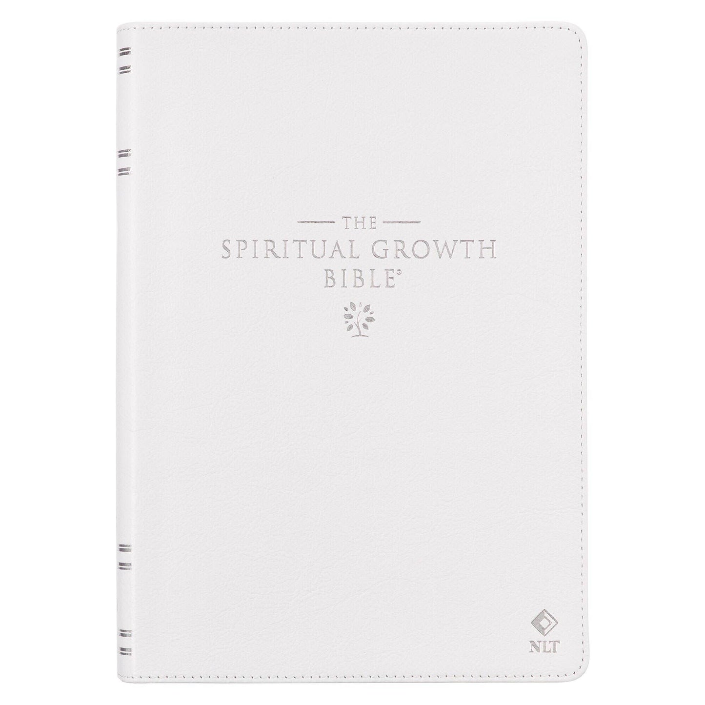 NLT, The Spiritual Growth Bible Full-grain Leather, White