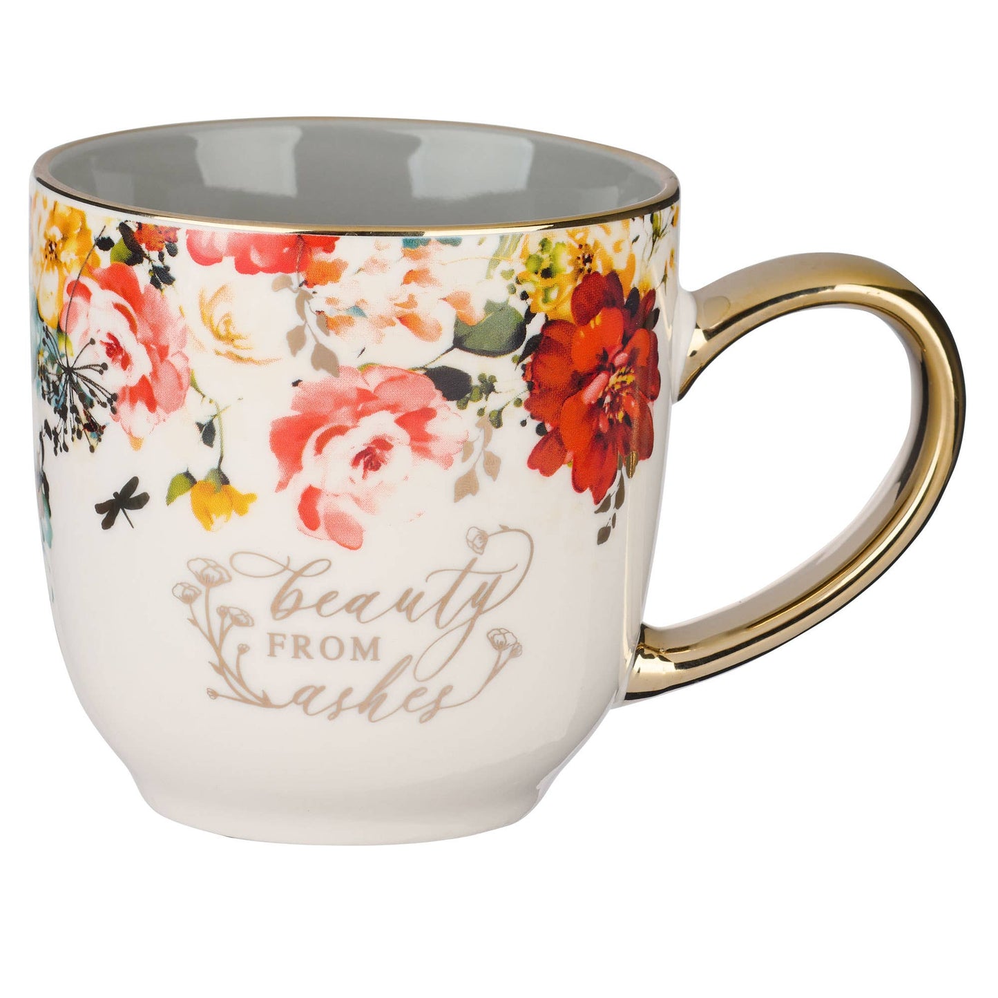 Mug Gray/White Floral Beauty from the Ashes Isa. 61:3