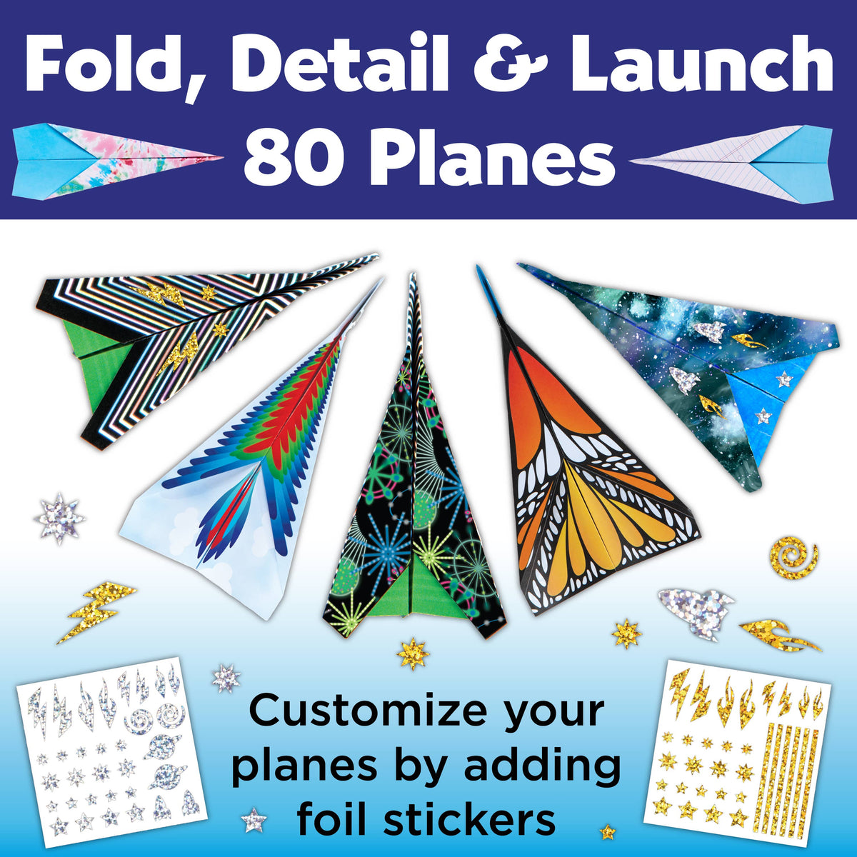 Stunt Squadron Paper Airplane Craft Kit for Kids