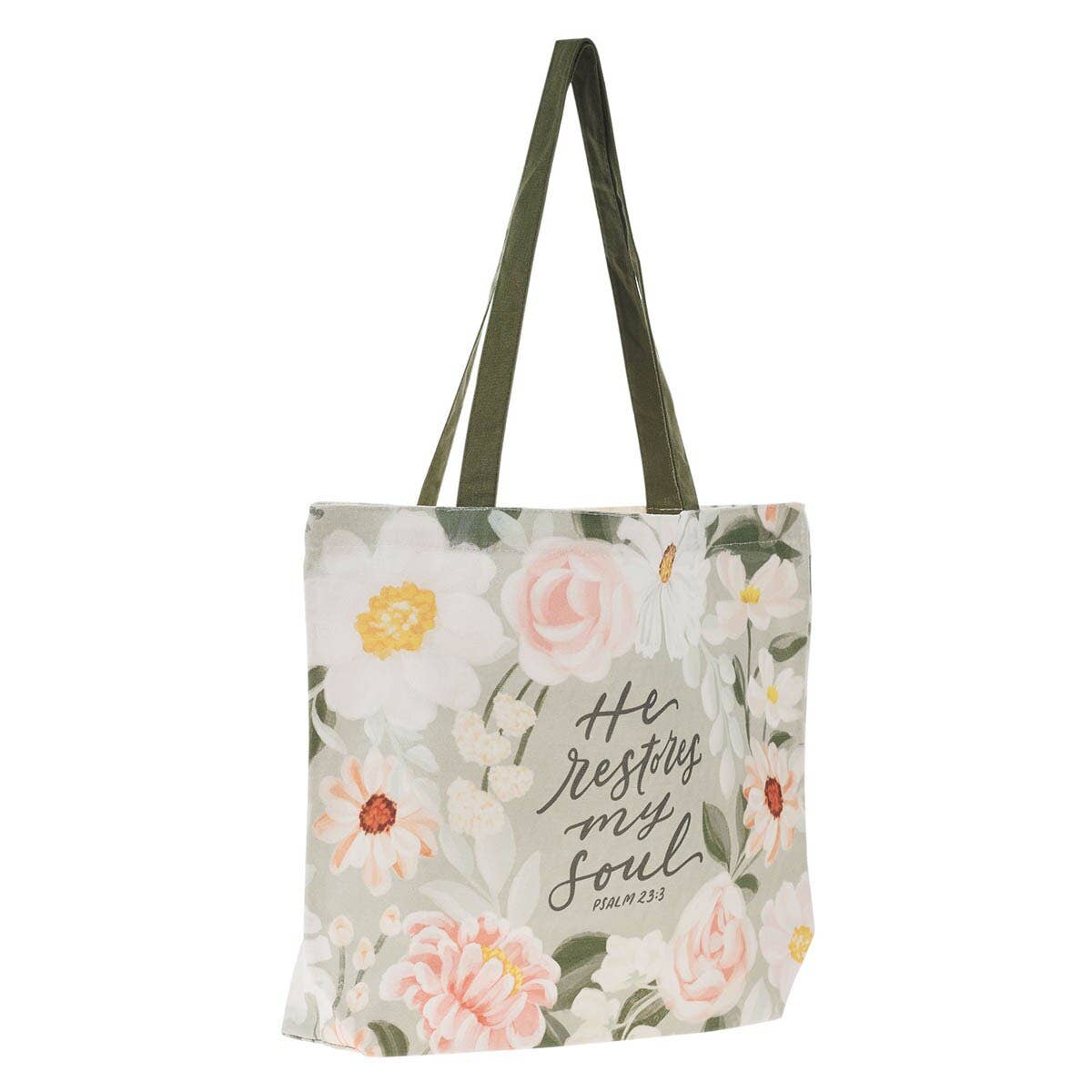 Tote Canvas He Restores My Soul Ps. 23:3
