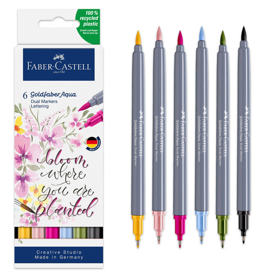 Faber-Castell Goldfaber Aqua dual markers with packaging on a white background