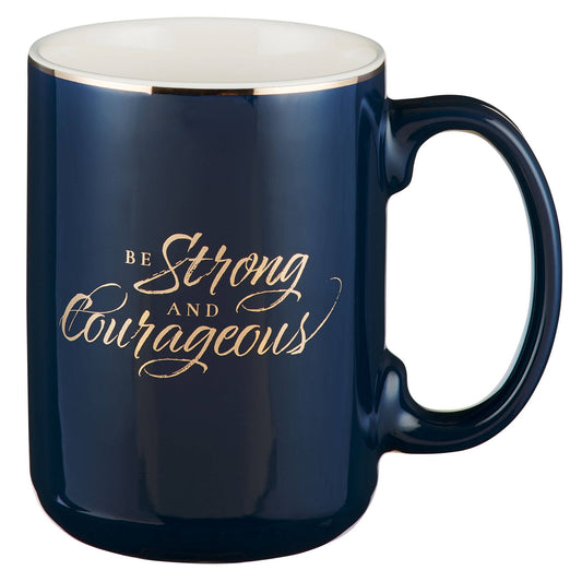 Mug Navy Be Strong and Courageous Joshua 1:9