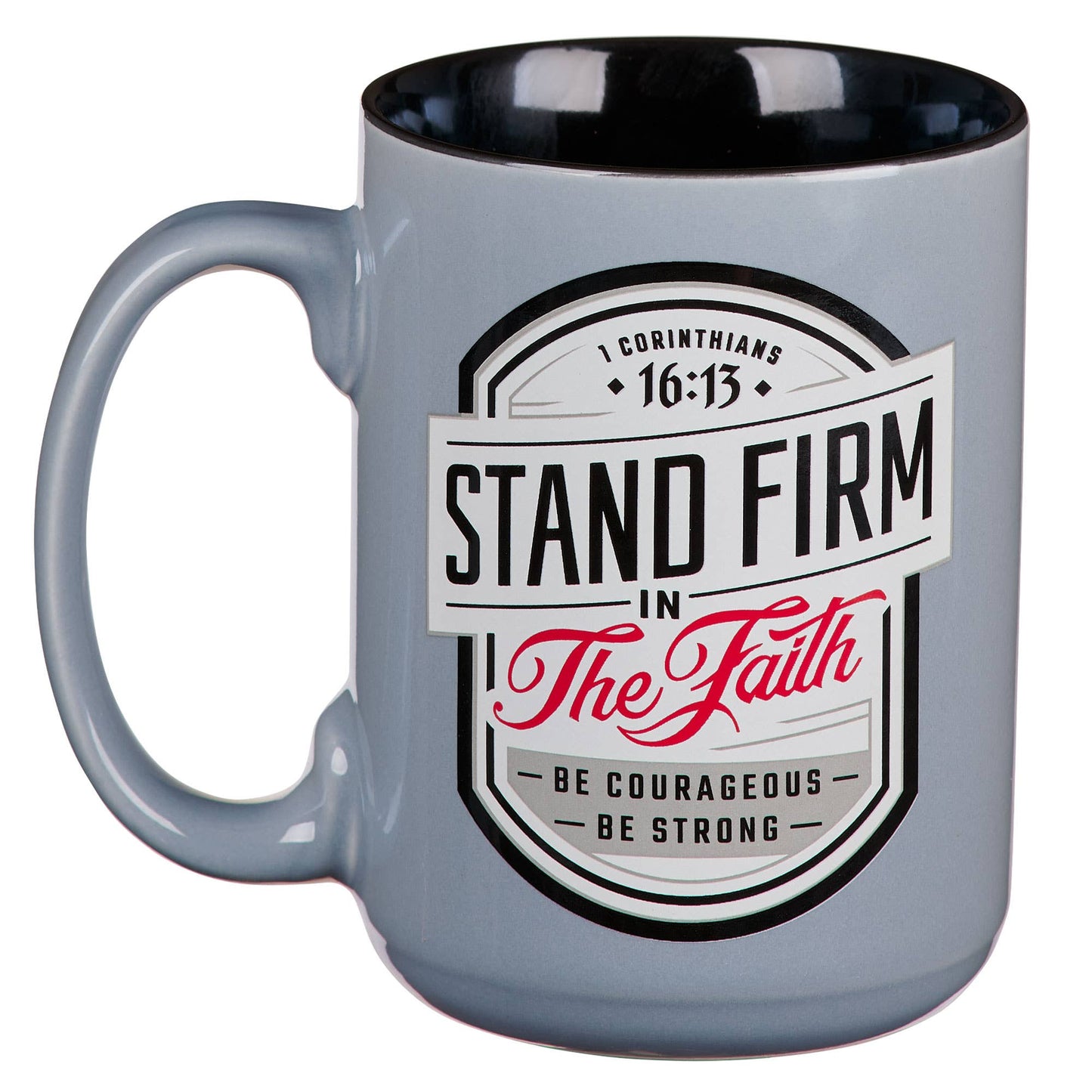 Mug Gray/Black Stand Firm 1 Cor. 16:13