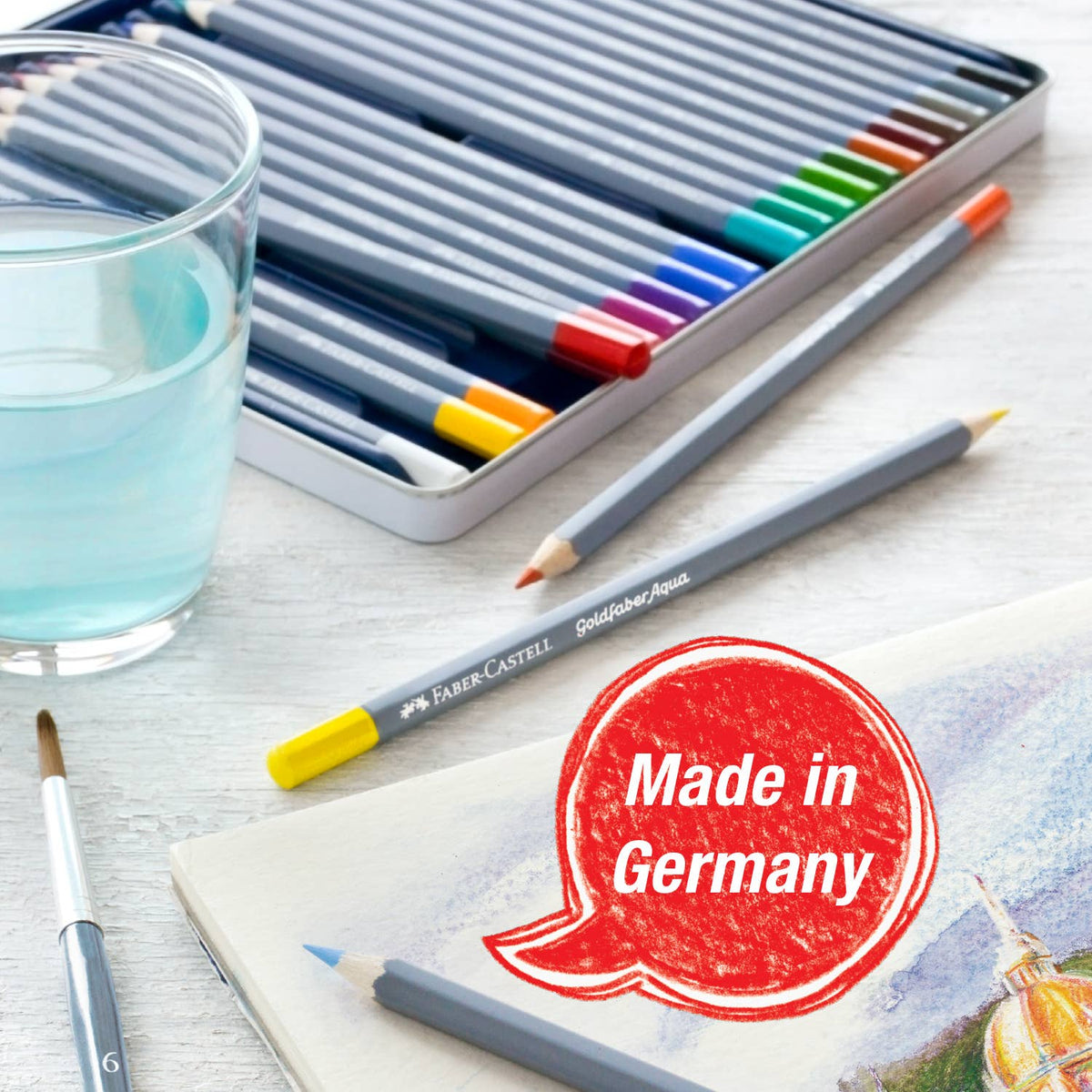 Goldfaber Aqua Watercolor Pencils, Box of 12 Basic Colors