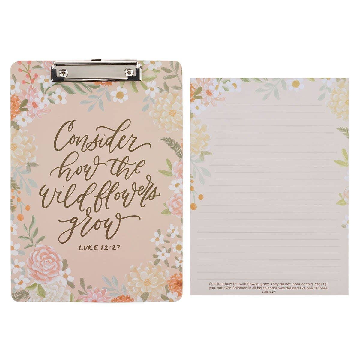 Clipboard w/Pad Consider How the Wildflowers Grow Luke 12:27