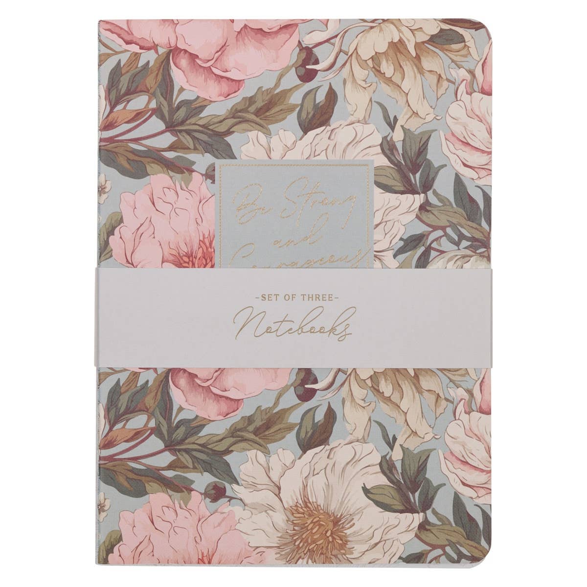 Notebook Set 3pc LG Strong & Courageous Floral Josh 1:9
