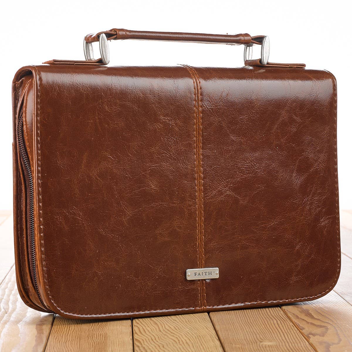 Bible Cover Classic Brown Faith Badge