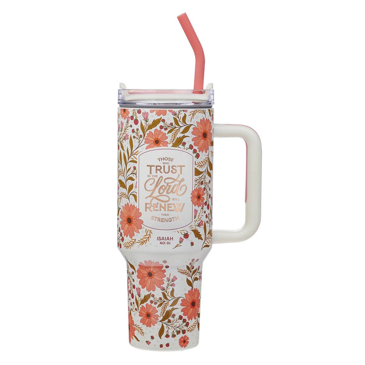 Tumbler SS Floral Those Who Trust In The Lord Isa 40:31