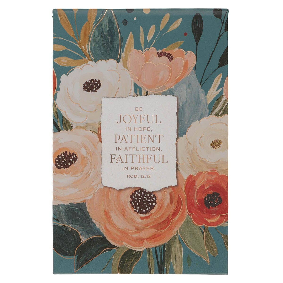 Notepad Hardcover Floral Joyful, Patient, Faithful Rom 12:12