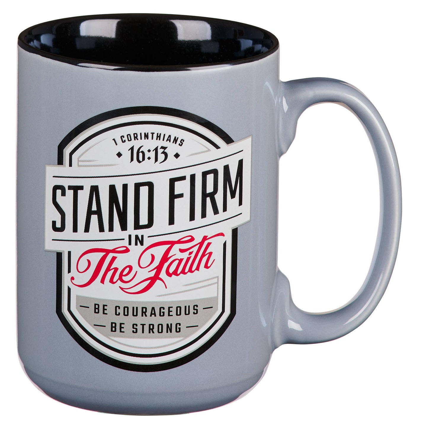 Mug Gray/Black Stand Firm 1 Cor. 16:13