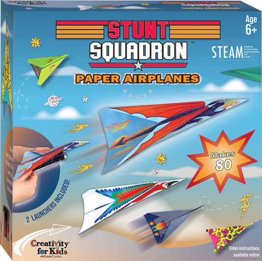 Stunt Squadron Paper Airplane Craft Kit for Kids