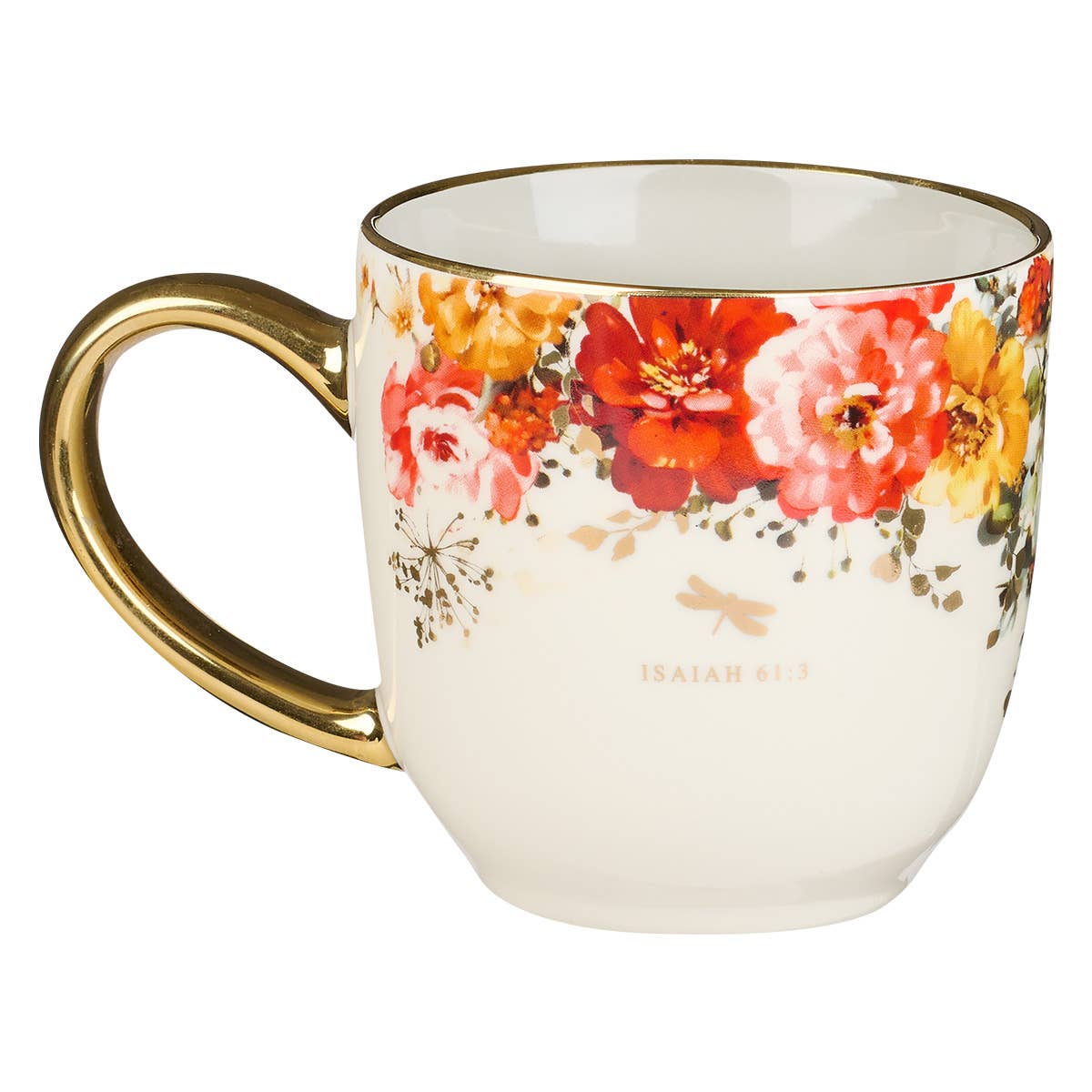 Mug Gray/White Floral Beauty from the Ashes Isa. 61:3
