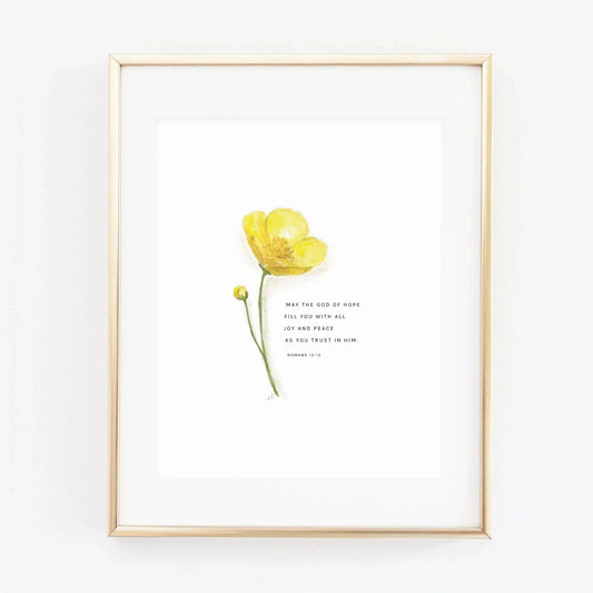 Romans 15:13 Buttercup Scripture Print