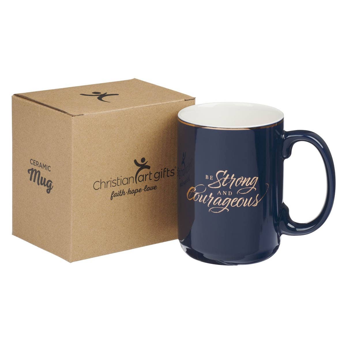 Mug Navy Be Strong and Courageous Joshua 1:9