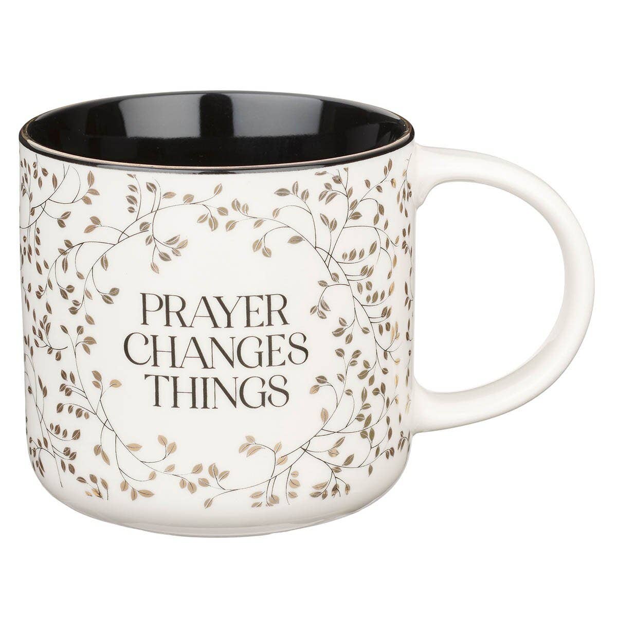 Mug White and Black Prayer Changes Things
