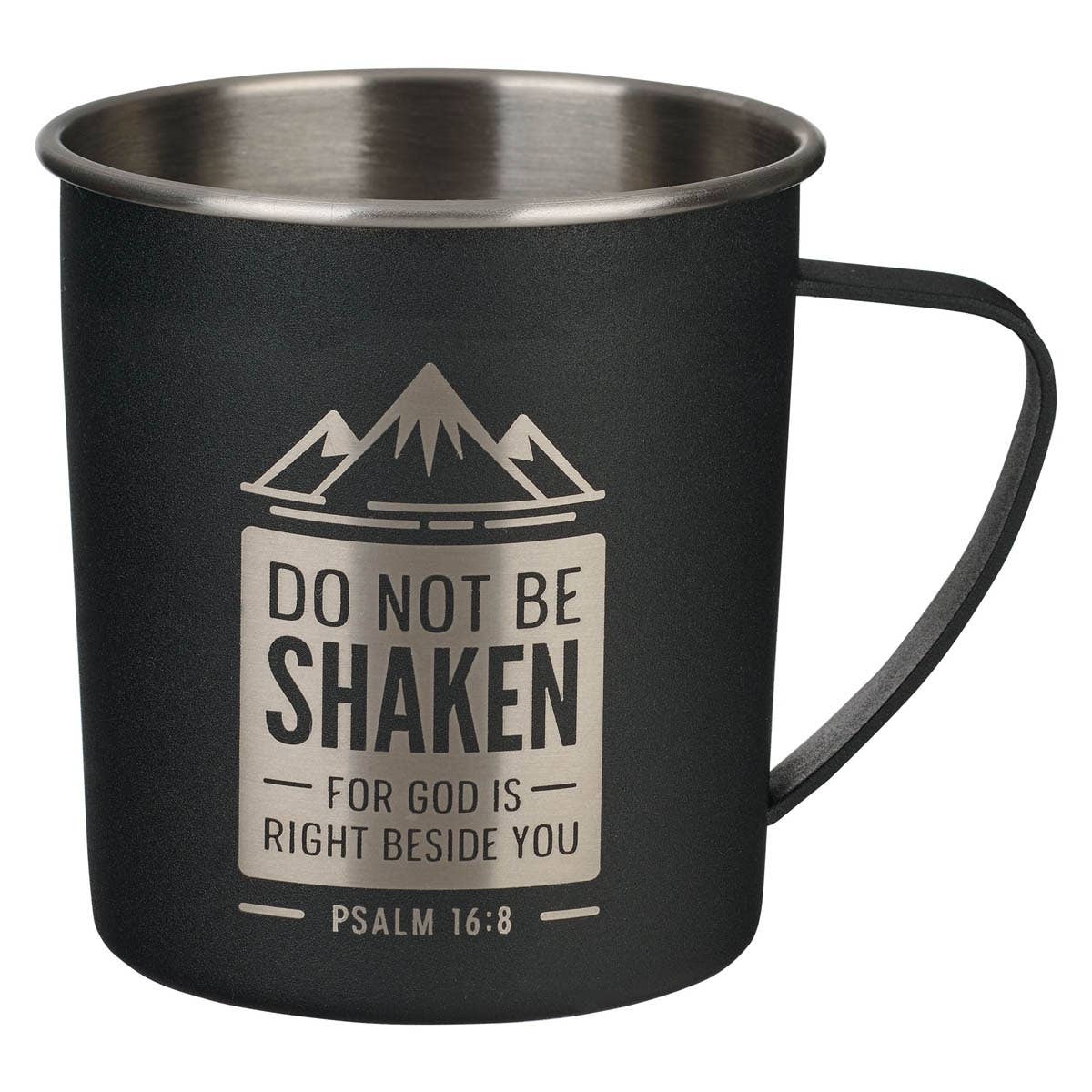 Mug SS Camp Black Do Not Be Shaken Ps. 16:8