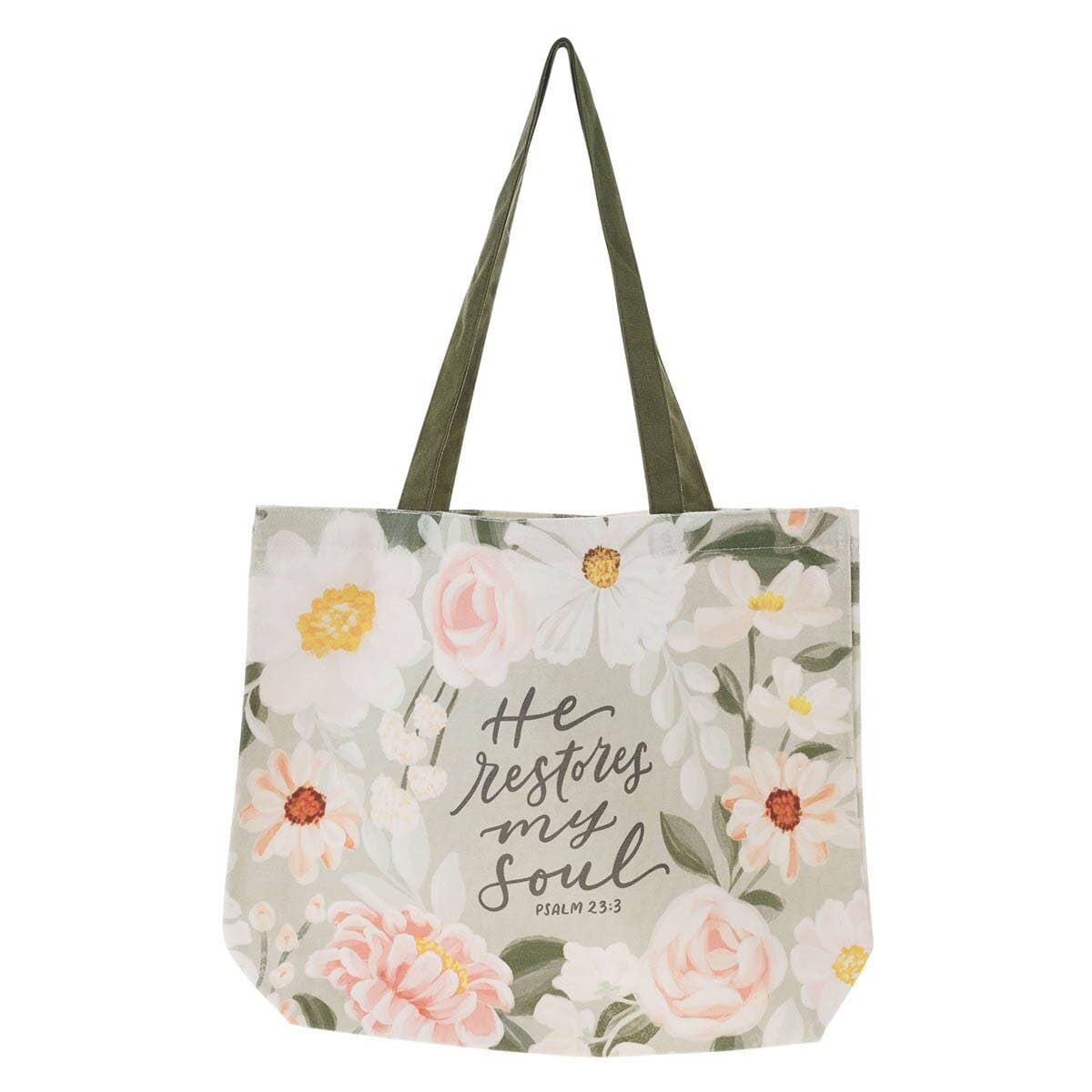 Tote Canvas He Restores My Soul Ps. 23:3