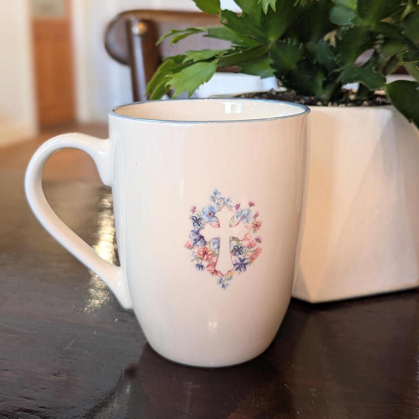 Mug - Blue Floral Cross Mug