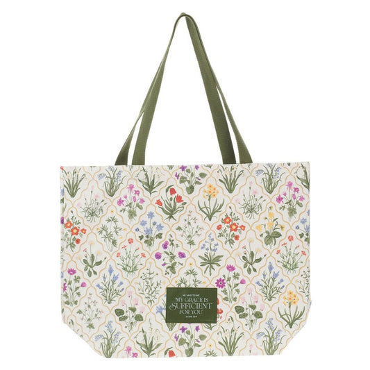 Tote Bag Canvas My Grace Is Sufficient For You 2 Cor 12:9