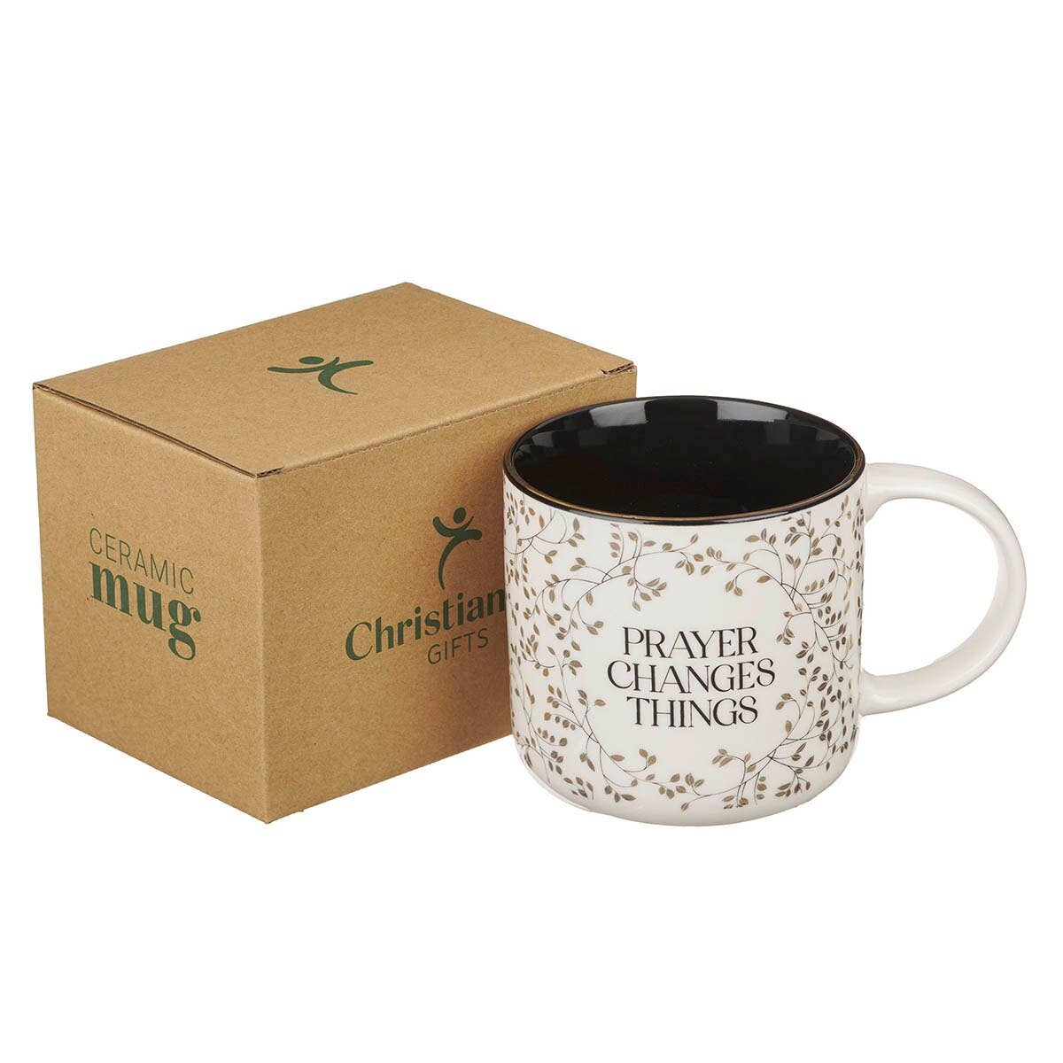 Mug White and Black Prayer Changes Things