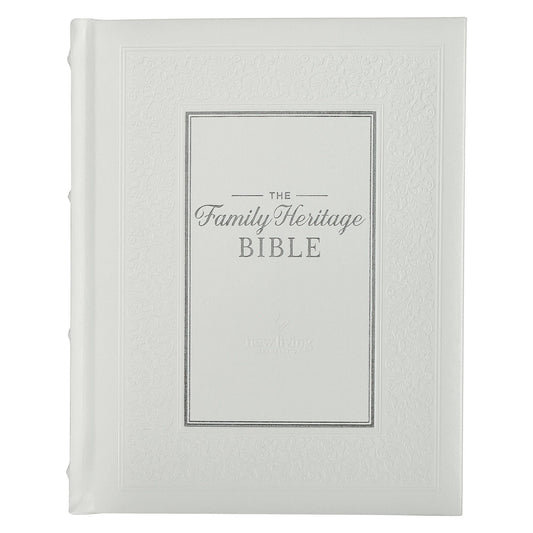 NLT, The Family Heritage Bible Hardcover, White
