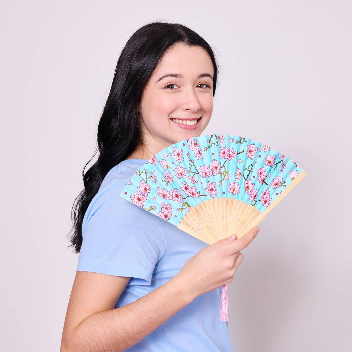 Paper Fan Painting Kit for Kids - Cherry Blossoms