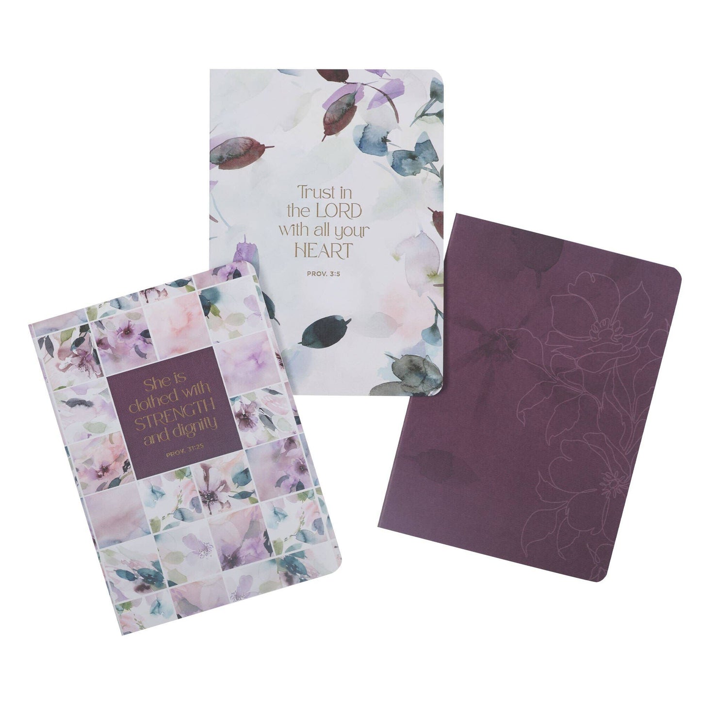 Notebook Set 3pc Strength and Dignity Purple Floral Prov 31: