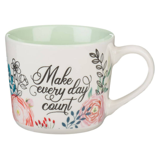 Mug Navy Floral Make Every Day Count