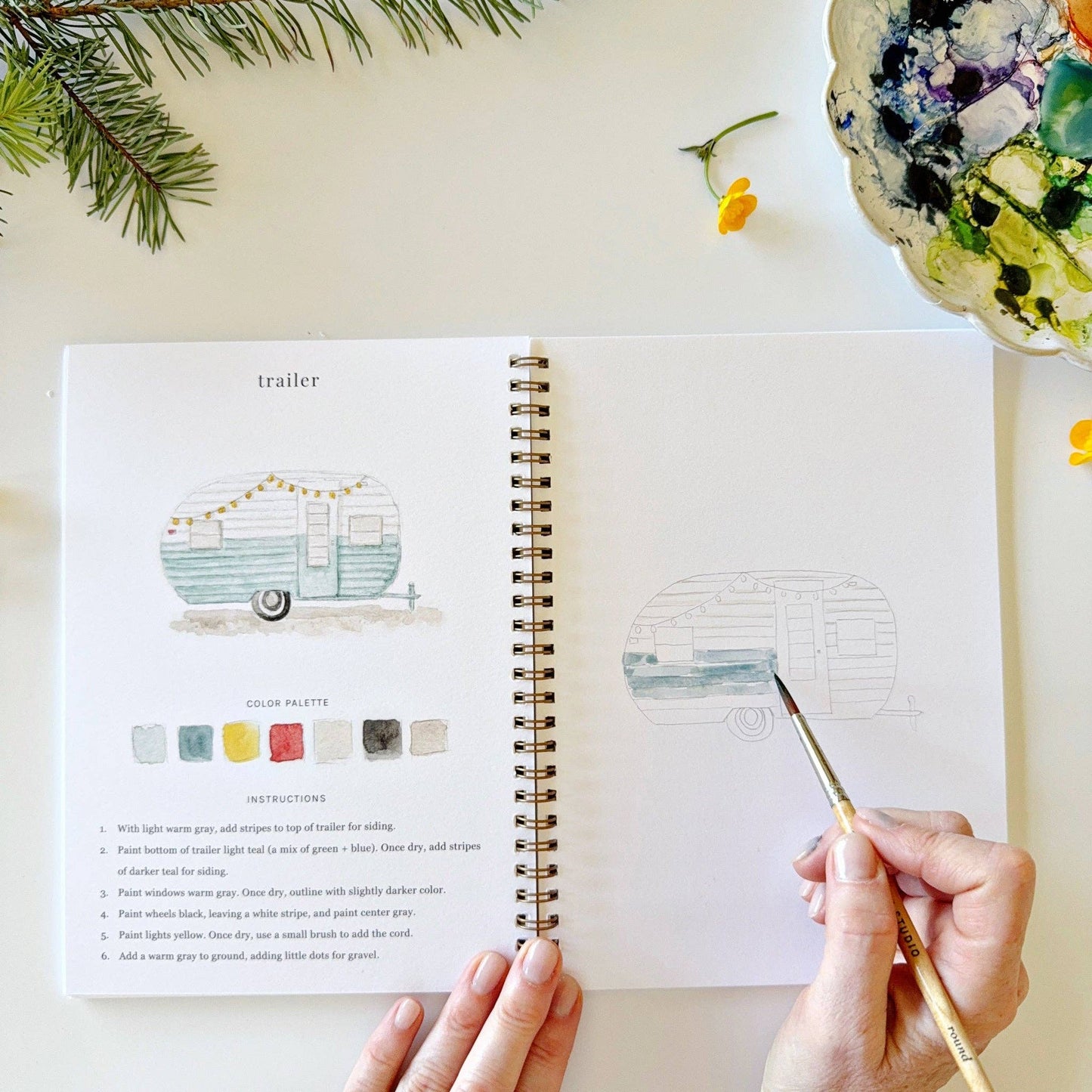 GB Camping Watercolor Workbook