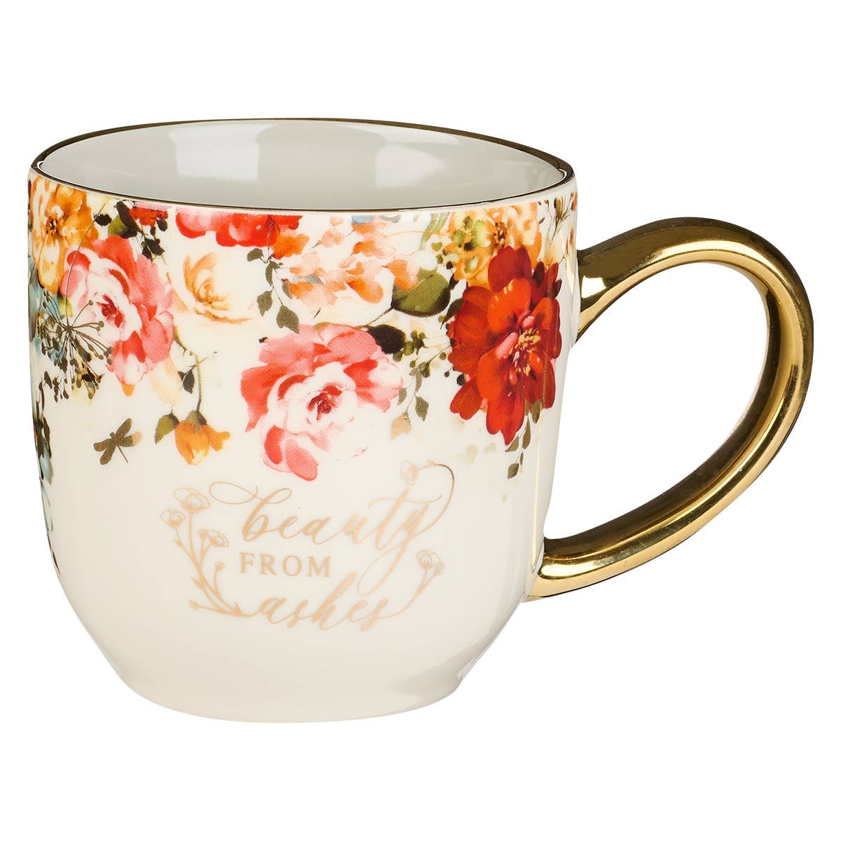 Mug Gray/White Floral Beauty from the Ashes Isa. 61:3