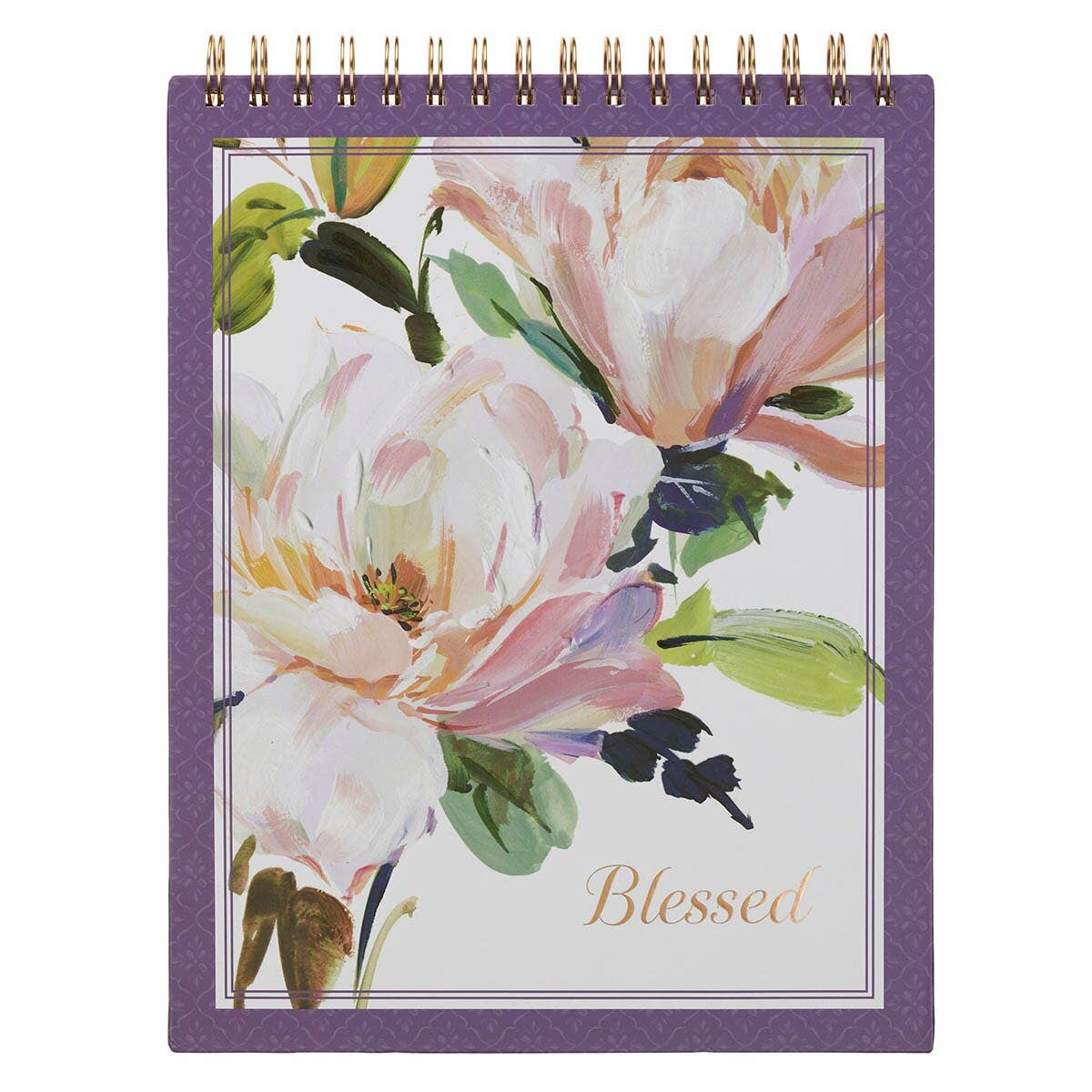 Spiral Notepad XL Purple Floral Blessed