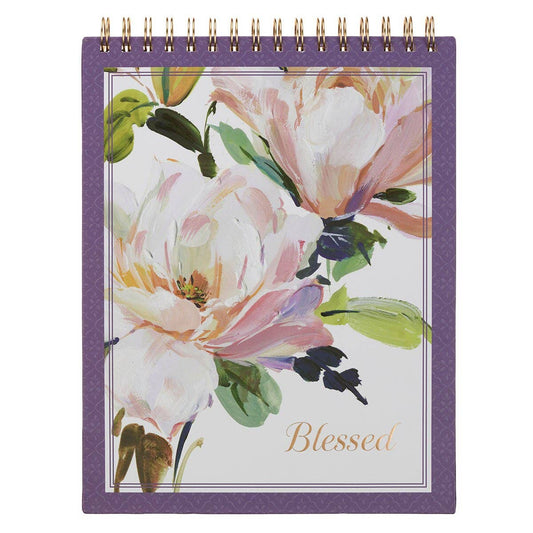 Spiral Notepad XL Purple Floral Blessed
