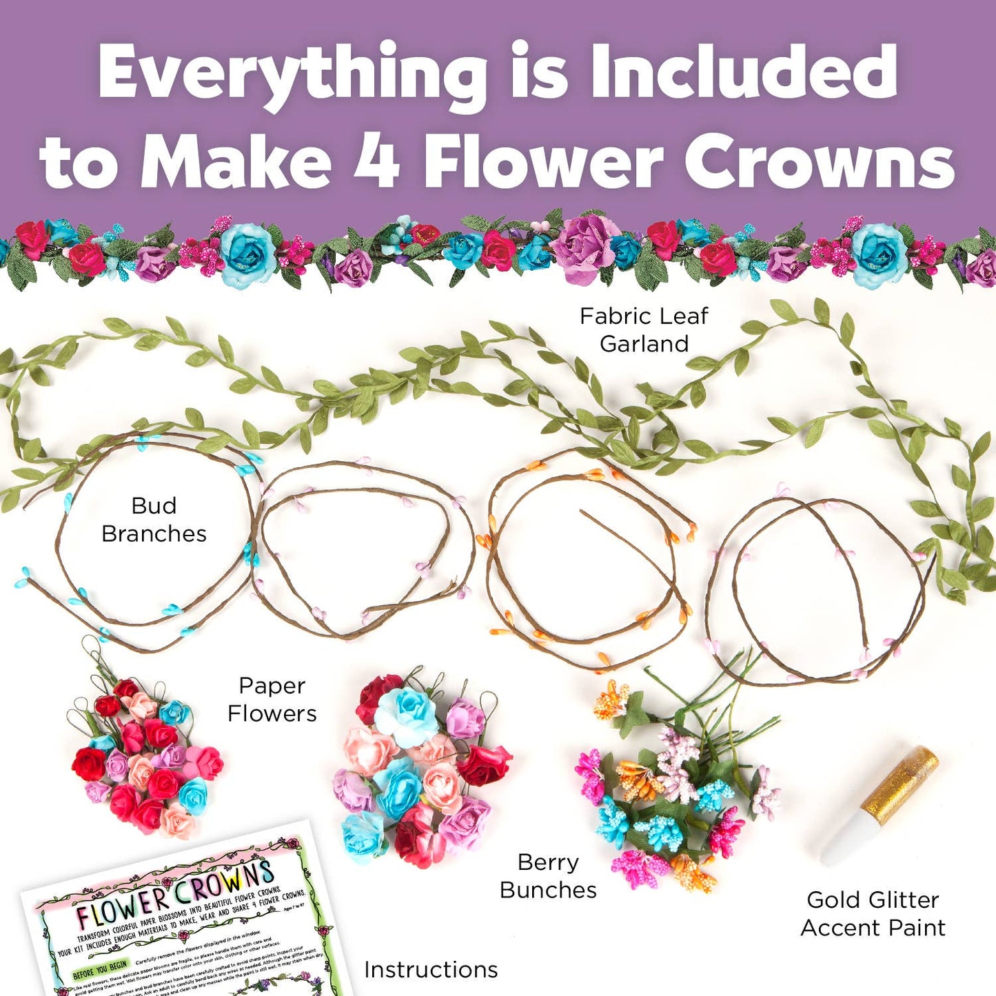 Create Your Own Flower Crowns DIY Craft Kit for Kids