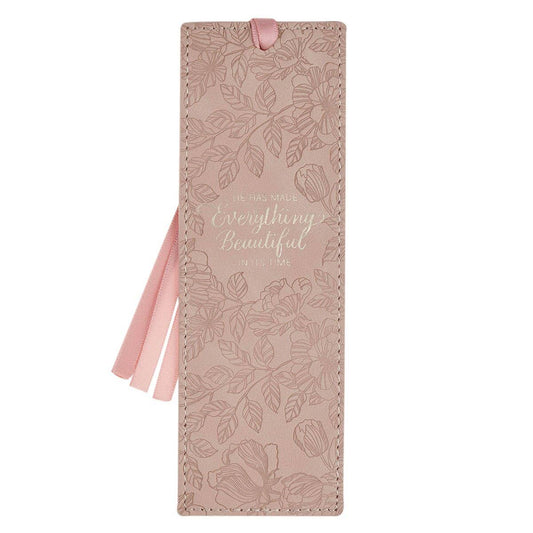 Bookmark Faux Leather Everything Beautiful Pink Ecc. 3:11