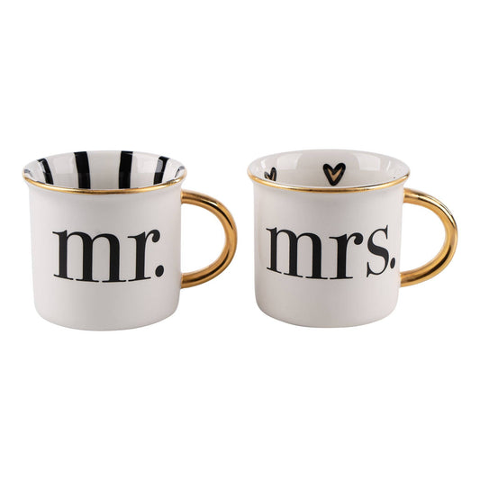 Gold Mr. & Mrs. Mugs (pair)