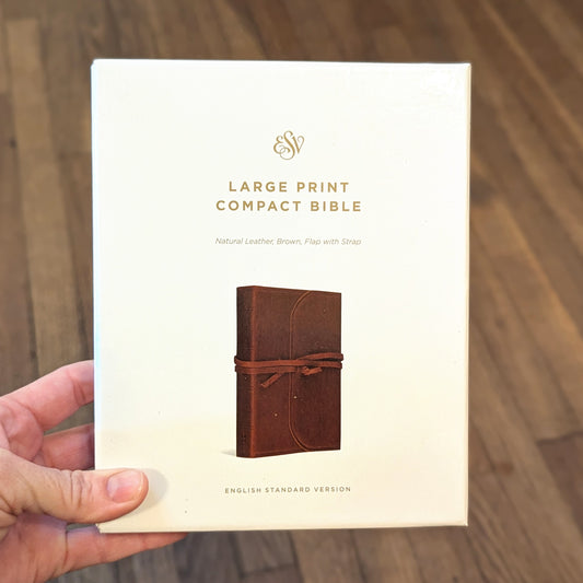 GB ESV Large Print Compact Bible (brown natural leather)