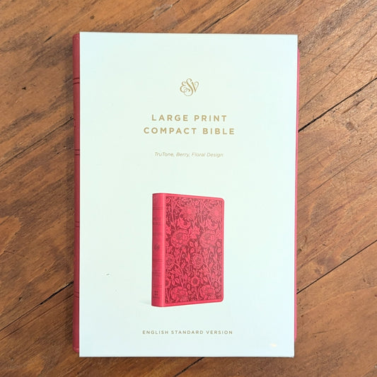 GB ESV Large Print Compact Bible (TruTone Berry, Floral Design)