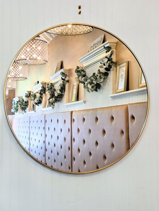 Round Gold Edged Mirror 30"