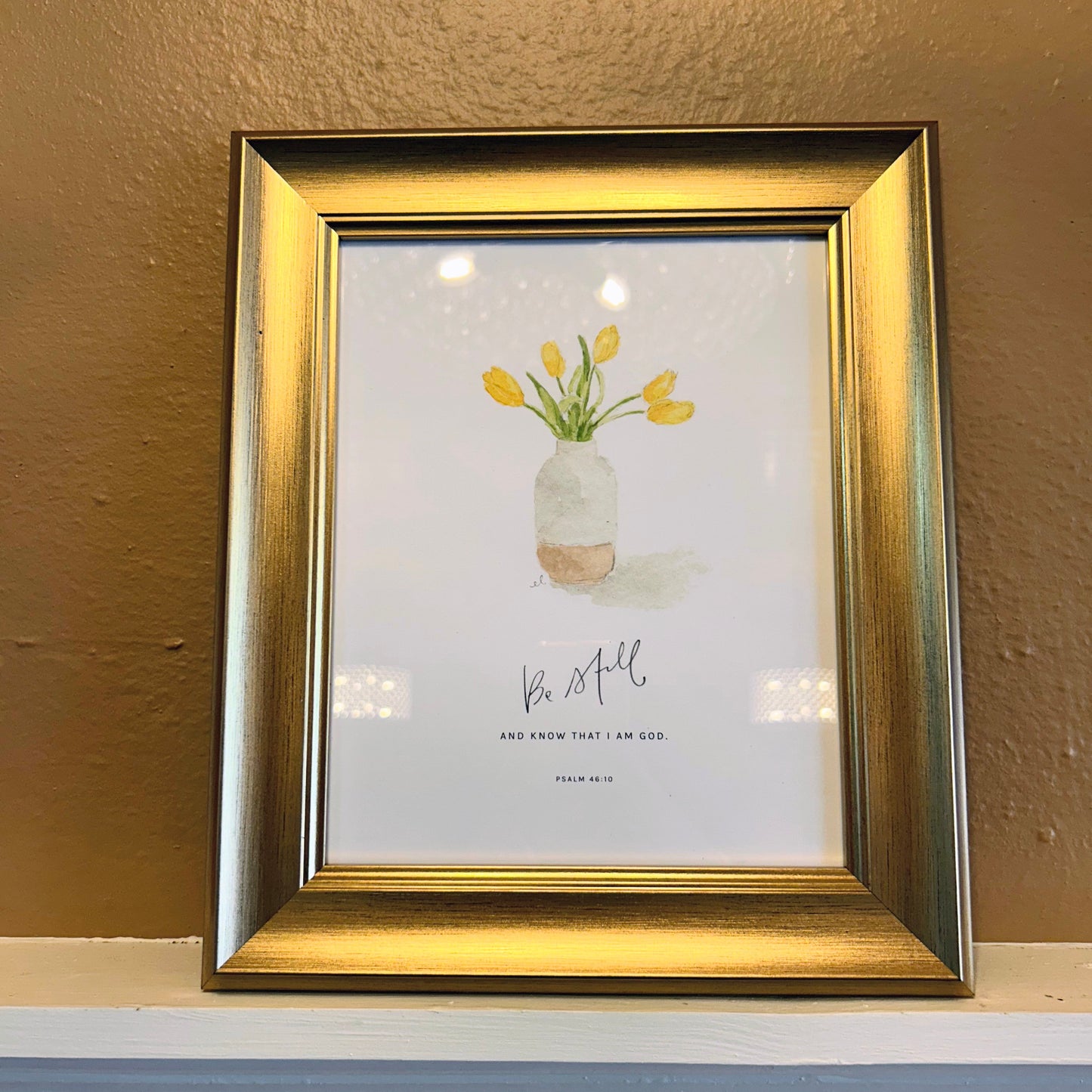 Psalm 46:10 Tulips Scripture Print