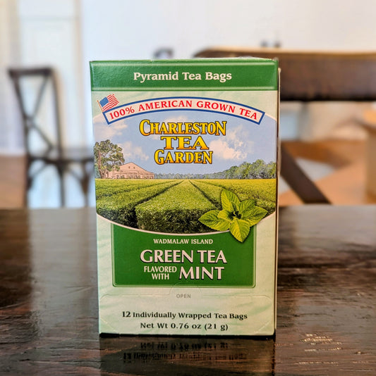 Charleston Tea Garden Green flavored with Mint 12 Individual Tea Bags